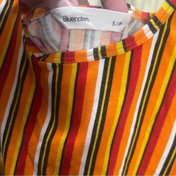 BLUENOTES Colorful Striped Bodysuit size Small Summer Wear Stripes Bright Colors - Picture 6 of 9